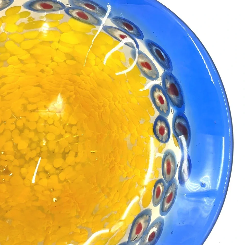 Murano Style Art Glass Footed Bowl 12